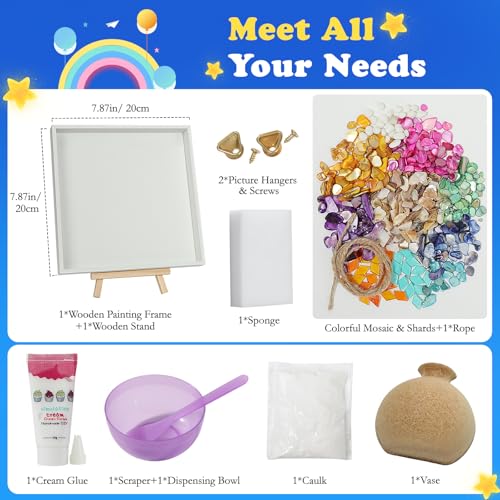 Kssiaz DIY Vase Mosaic Painting Kit, DIY Mosaic Arts and Craft Kits with Vase Flower Mosaic Accessories, Handmade Sticker Painting Gem Art Kit Christmas Room Decor - Thumbnail 6