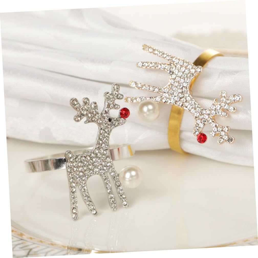 8 Pz Fibbia Del Tovagliolo Di Natale Decorazioni Natalizie Decorazioni Con Fibbie Per Tovaglioli Porta Anelli Per Tovaglioli Home Decor Anello Lega Panno Natalizio Con Diamante