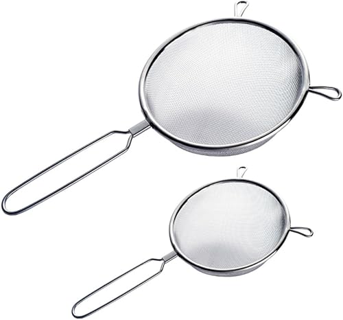 Miniatura 6 de Cuchara coladora de acero inoxidable Colador de malla fina con mango largo para servir alimentos Diseño resistente al calor Separación rápida de