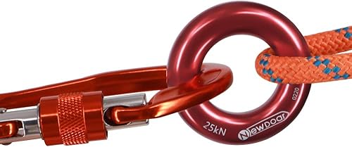 Miniatura 6 de NewDoar Rappel Ring 25kN Oro Grande O-Ring Cuerda Conector para Escalada Arborista Rescate Hamaca y Slackline
