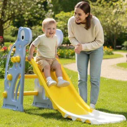 Image of Lifelong Cuppy Slide for Kids (2-4 Years) | Compact Indoor & Outdoor Baby | Durable Plastic & Rounded Edges Slide with Anti-Slip Steps | Stable Design & Easy Assembly Smooth Slider for Toddlers