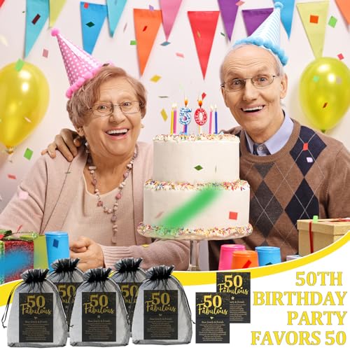 30/60 Set 50th Birthday Wish Bracelet Bulk Birthday Party Gift Favor for Guest Adjustable Heart Star Charm Friendship Bracelet with Make A Wish Card Organza Bag for Anniversary Souvenir4