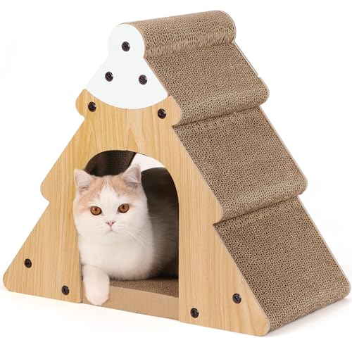 FUKUMARU Kratzbrett für Katzen, Karton-Katzenkratzhaus, Breites Katzenkratzbrett, Vertikales Kratzpad aus Pappe für Katzen, Schutz für Möbel