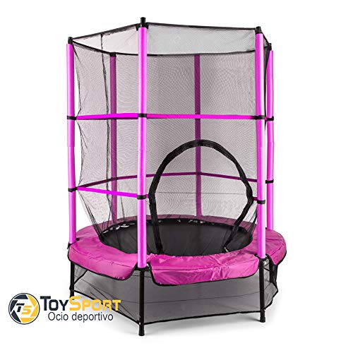 BC BABY COCHES Cama Elastica para niños Toy Sport, Trampolin de ø 140 cm, Cama Elástica Redonda Interior/Exterior (Rosa)