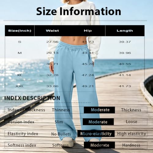 Women's Wide Leg Sweatpants Low Rise Lightweight Sweatpants Lounge Pants - image 4