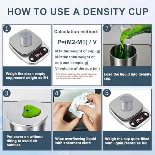 Vaso de densidad de líquido de acero inoxidable, picnómetro de precisión para una medición precisa de la densidad de pintura y revestimiento, esencial para laboratorio e industrial