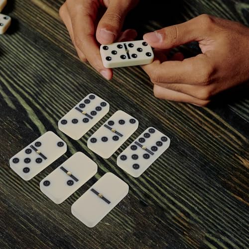 Milisten Dominoes Entertainment Toy Classic Dominos Game SET BUILDING DOMINOES BLOCK TOYS Professional Tournament Domino Holiday Party Entertainment Game with Wooden Box Retro Dominoes Game