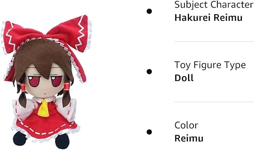 Miniatura 6 de Touhou Project - Muñeco de peluche de Hakurei Reimu, figura de anime para regalo de Navidad, 7.9 in