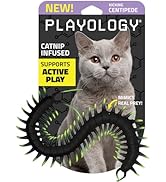 Playology Centipede Toy for Cats | Lifelike Wiggling Creature Rubber Body with All-Natural Scent ...