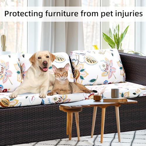 Image of BIETYONE 8Pcs Stretch Patio Cushion Covers,Outdoor Couch Covers Replacement,Outdoor Couch & Sofa Slipcovers,for Patio Furniture Cushion Covers,Washable Reusable Furniture Protector (Vivid, Cover Only)
