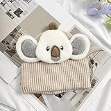 Material: Algodón UKKO Conjunto de Gorro para niños Sombrero De Dibujos Animados Lindo Invierno Hecho Punto Niños Sombrero Cálido Muchacho Muchacha Gorro-Koala
