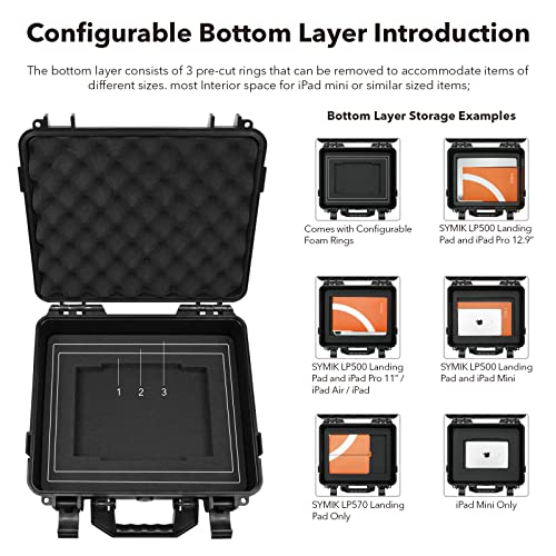 Symik A310-Mm3Dl Dual Layer Waterproof Hard Carrying Case For Dji Mini 3 Pro Drone/Fly More Combo With Dji Rc Or Rc-N1 Remote; Fits Tablet Holder, Landing Pad, Ipad; Rugged Professional Case #TOP5
