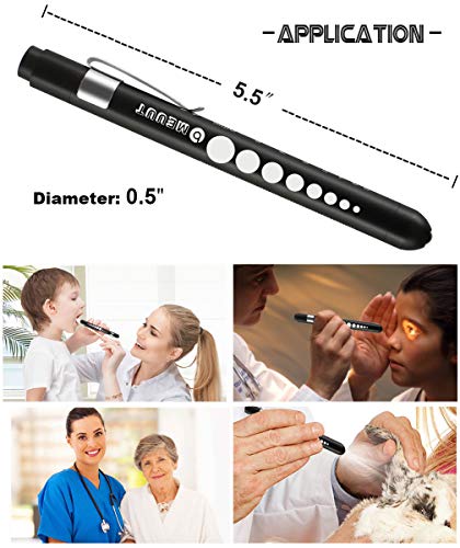 2 Pack Pen Lights with 4 Batteries - Nurse Led Medical Penlight with Pupil Gauge for Nursing Students Doctors EMT Trauma - Thumbnail 4