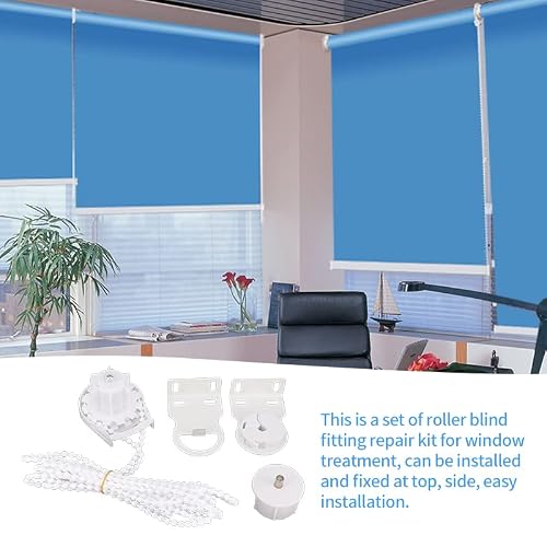 38mm Roller Blind Replacement Fittings, Metal Roller Blind Fittings Repair Parts Kit Brackets, Roller Shade Hardware for Fixing Curtain Blinds Shades Windows(White) - Thumbnail 3
