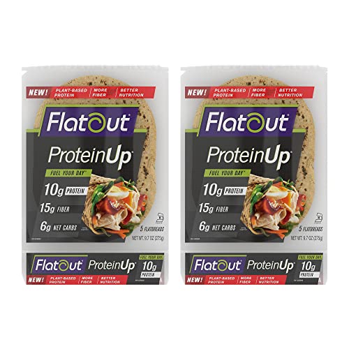 Flatout Flatbread, Proteinup Wraps, Perfect For Use As Sandwich Bread, Pizza Crust, Tortillas, Wraps And More, 5 Flatbreads, 2 Pack #TOP20
