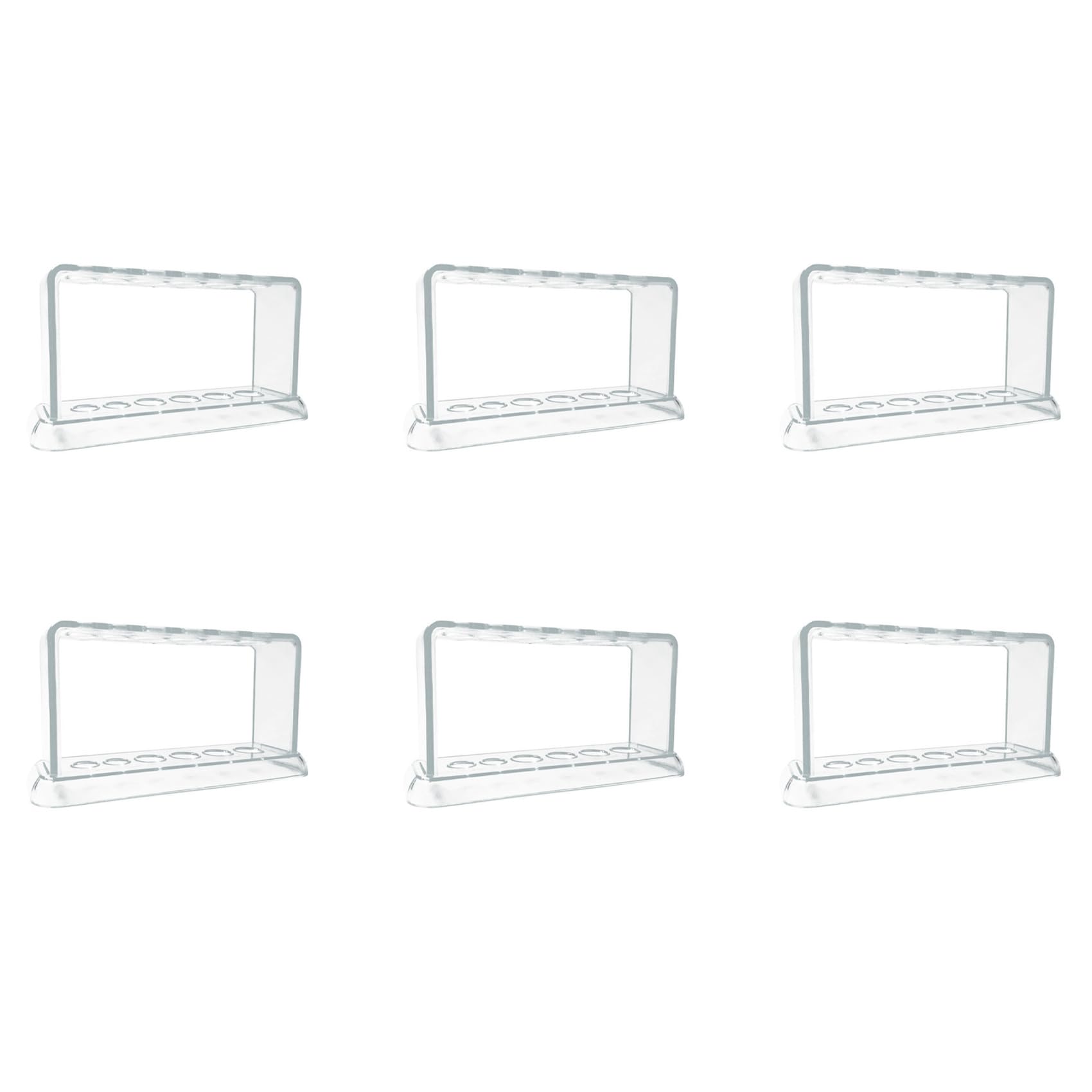 6X Plastikowy, Przezroczysty Stojak na ProbóWki 6-Otworowy Stojak na ProbóWki Laboratoryjne Stojak na ProbóWki PółKa WyposażEnie Laboratorium Szkolnego 16,7X8X3 cm