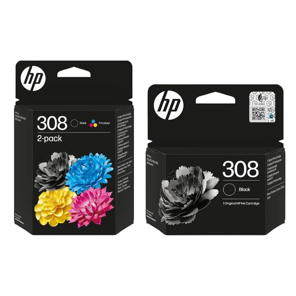 HP 304 Tri-colour and Black Original Ink Cartridge 3JB05AE, 2 Count (Pack of 1)