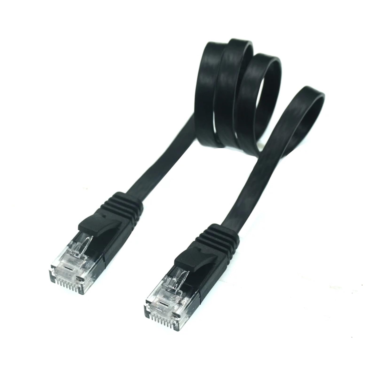 Générique Câble réseau Ethernet UTP plat CAT6, 20cm, 50cm, 1m, 3 pieds, court, RJ45, SMD LAN, noir, blanc, bleu, 5m, 10m, 20m, 30m(Black,15m)