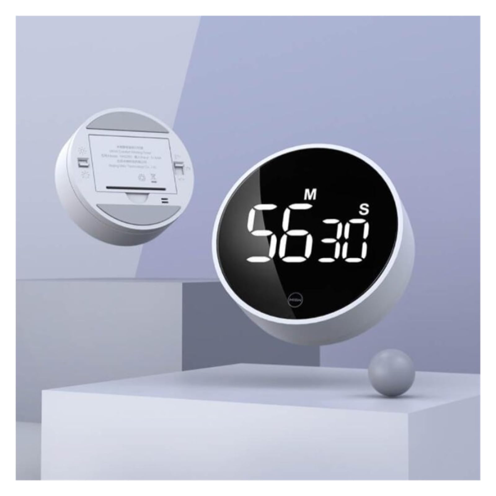 Obrotowy Timer Regulacja Jasności Magnetyczny Cyfrowy Wyświetlacz LED Przenośny Prosty Budzik Do Gotowania W Kuchni łAtwy W UżYciu(2pcs)