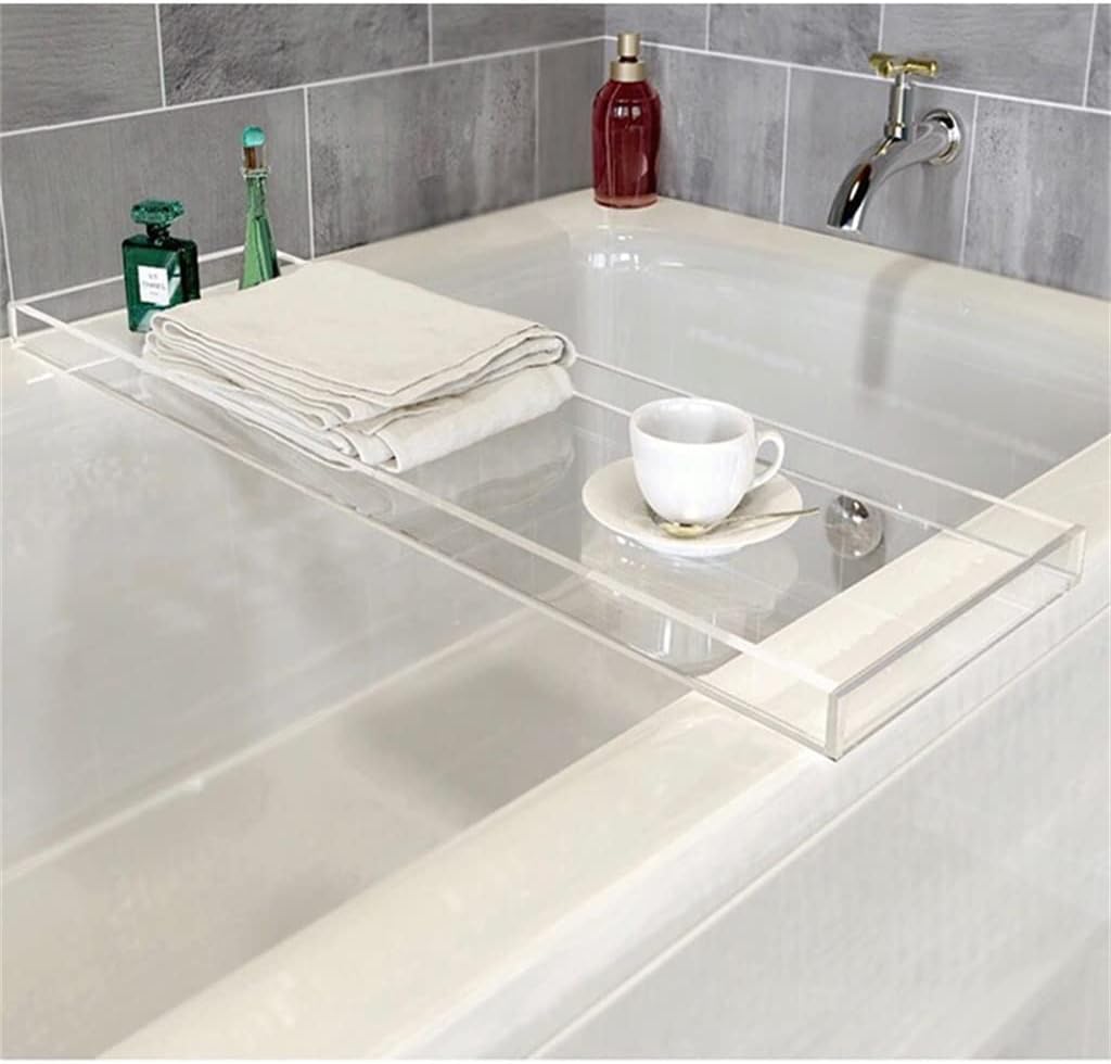 Bathtub Storage Rack Bath Tray Transparent Shelf Tub Multi-Function Bathroom Tools Towel Storage Shelf