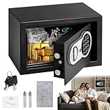 Caja Fuerte Electrónica Mediana 30x20x20cm-Acero Sólido, Digital+2 Llaves-Seguridad para Dinero, Joyas y Documentos para...