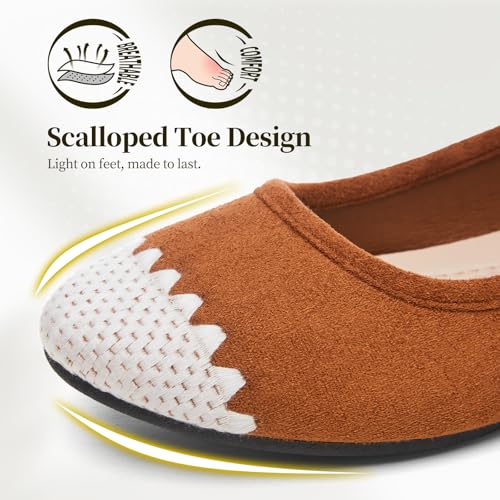 Image of Women's Ballet Flats Shoes Comfortable PU Leather Dress Slip on Shoes Teacher Business Casual
