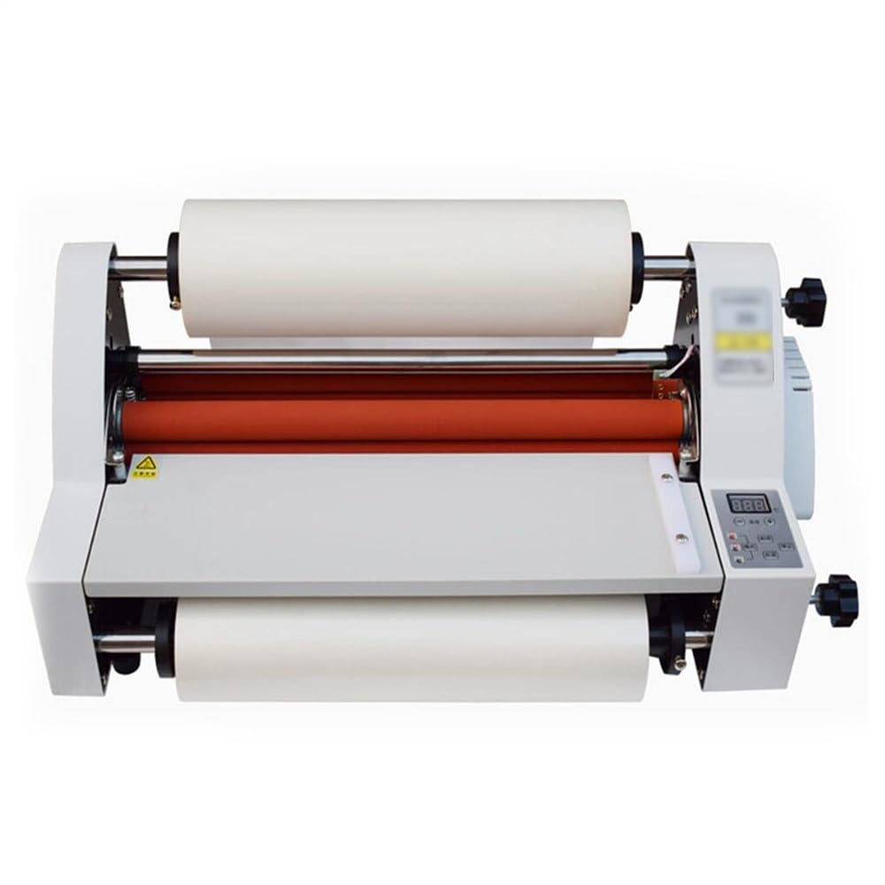 Macchina Laminazione a Caldo E Freddo,Plastificatrice Doppia Faccia,Laminatura Uniforme,Protezione da Surriscaldamento,velocità di Laminazione 1,1 M/Min,per PVC E Carta V480