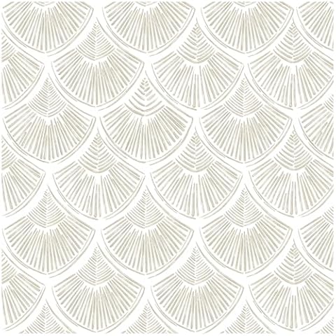 Modern Peel and Stick Wallpaper 17.3''×197'' Self Adhesive Wallpaper Beige and White Decorative Contact Paper Boho Removable Wall Paper for Bedroom Waterproof Wallpaper Bathroom Cabinets Decor Vinyl Cover