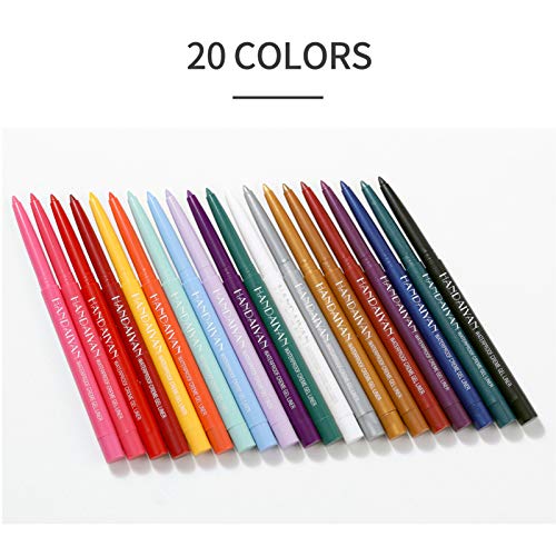 Bonnie Choice Colored Eyeliner Pencils Set 20 Colors Matte Eye Liner Pencils Colorful Eyeliner Set,Long Lasting Waterproof Color Eyeliner Retractable Eye Makeup Liners And Shadow Pencil Makeup Gift For Women #TOP6