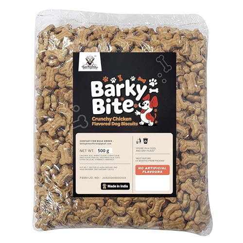 Image of Dog Biscuits | 500 Gram | Crunchy Bone Shaped Dog Treats | Healthy Training & Reward Treat for Dogs | Tasty Dog Snacks for All Breeds