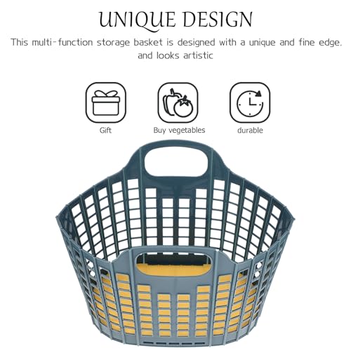 Cesta rectangular plegable de plástico con asa para organizar frutas y verduras en el hogar 4