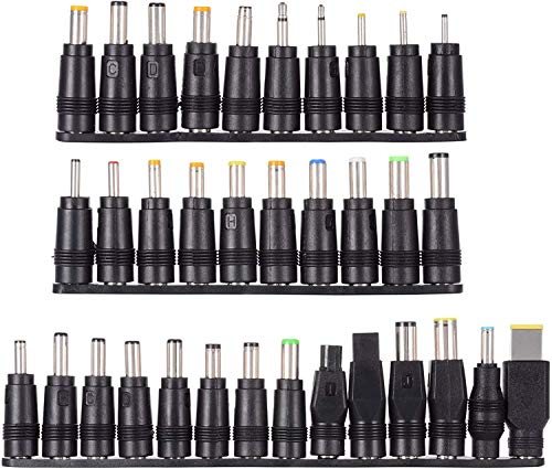 Universal 34pcs DC Connectors Plug Kit DC Power Adapter Connector, 5.5 x 2.1mm Female Base