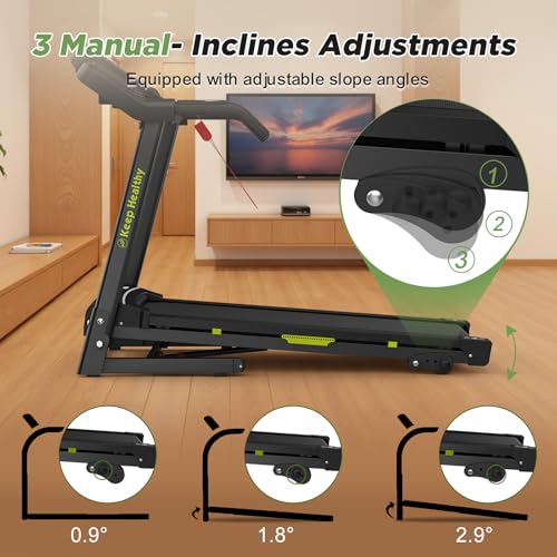Image of Treadmills for Home, Treadmill with Incline, Treadmill Running Machine3.0 HP Quiet Brushless, 350 Lbs Capacity, App, Pulse Sensor Heart Rate with LCD Display Holder for Cup & Phone