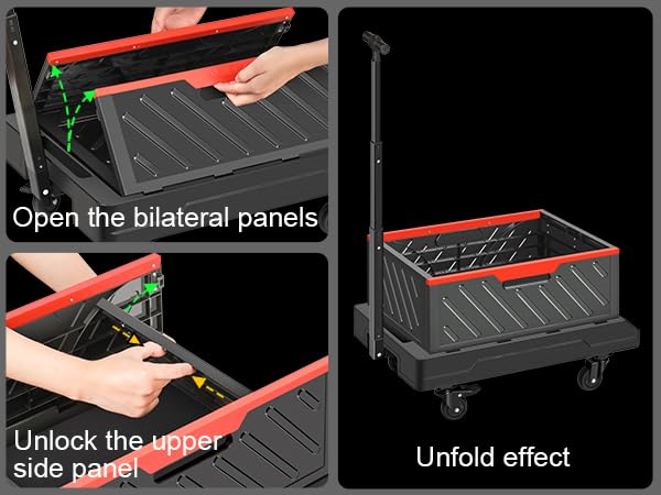 Carrito multifuncional con 4 ruedas silenciosas y ajuste inteligente 4