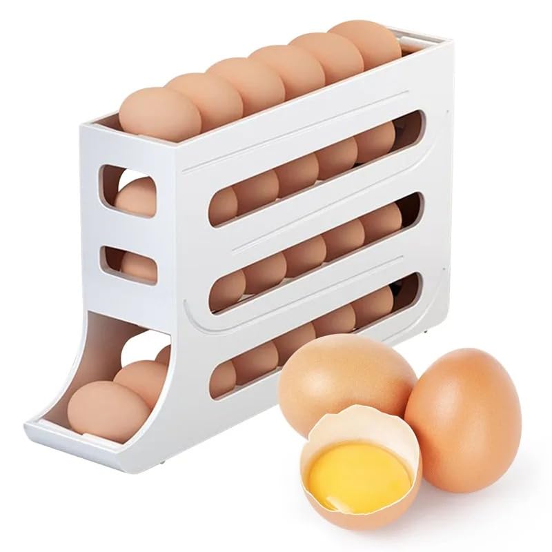 Distributeur d'œufs pour réfrigérateur blanc de 30 œufs EggRoll