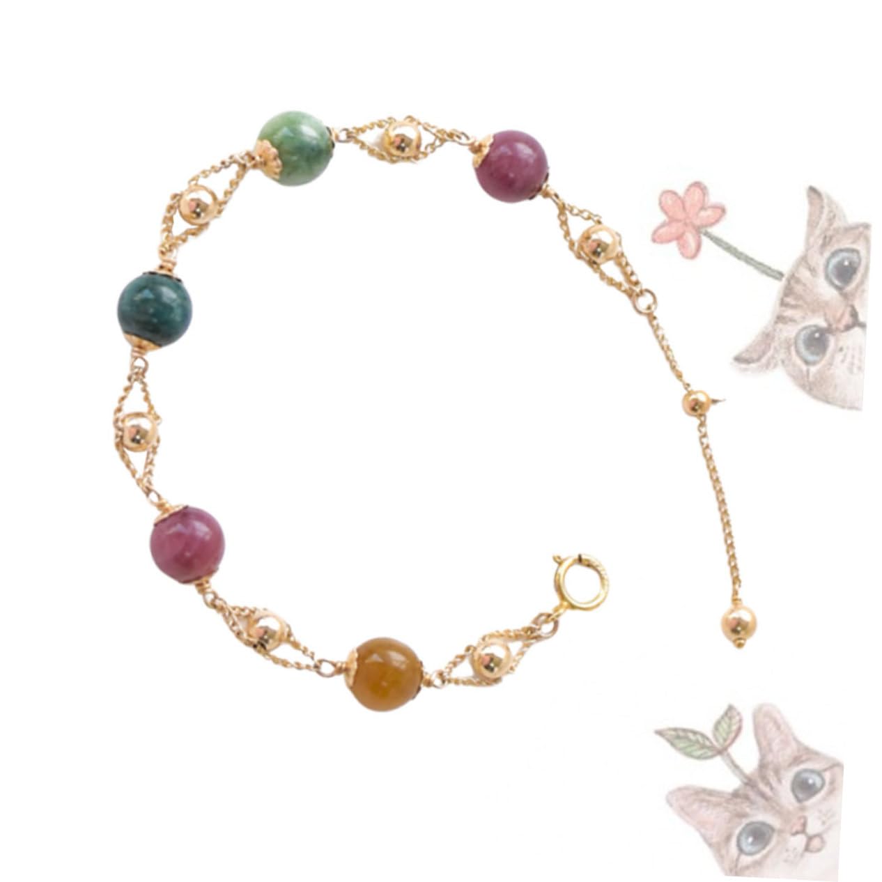 SOIMISS 2pièces Bracelet Tourmaline Naturelle Pour Femmes Bijoux Élégants Avec Perles Fait Main Parfait Pour Soirées Et Vie Quotidienne