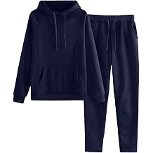YOLAI Women 2 Piece Sweatsuit Casual Long Sleeve Hoodies Wide Legs Sweatpants with Pockets Fall Outfits Lounge Sets