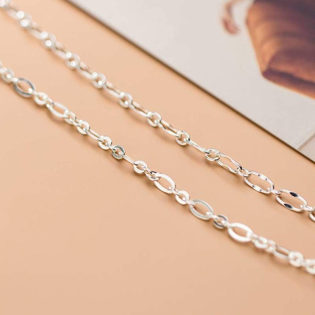 S925 Bracciale in Argento da Donna Stile Giapponese e Coreano Moda Rettangolare Bracciale Temperamento Personalità Forma Geometrica Mano Gioielli Donna, S925 Bracciale in Argento, Argento 925, C-F
