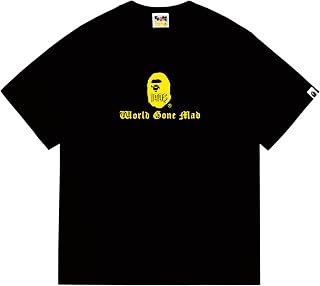 B_APE風 フローラルTシャツ 綿100% 吸汗速乾 ユニセックス Black SC250