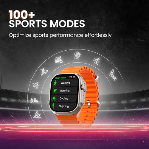 Image of Kratos SW18 Smart Watch with 2.01'' Large LCD Display, Wireless Charging, AI Voice Assistant, Smart Watch for Men with Metal Body, 50+ Sports Modes, 24 /7 Health Tracking, BT Calling, 200+ Watch Faces