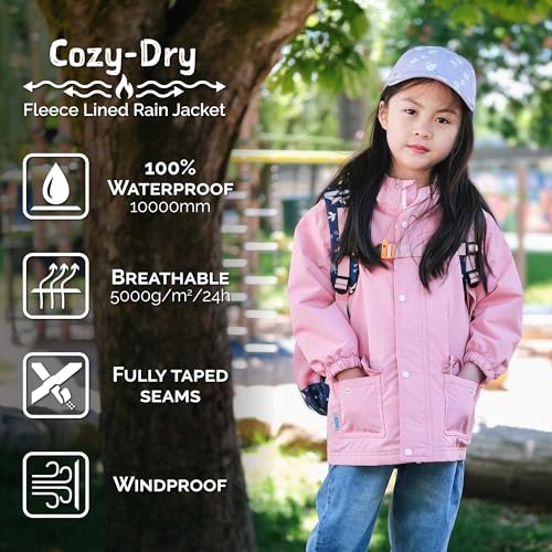 Image of JAN & JUL Waterproof Fleece Lined Rain Jacket, Raincoat for Toddlers and Kids