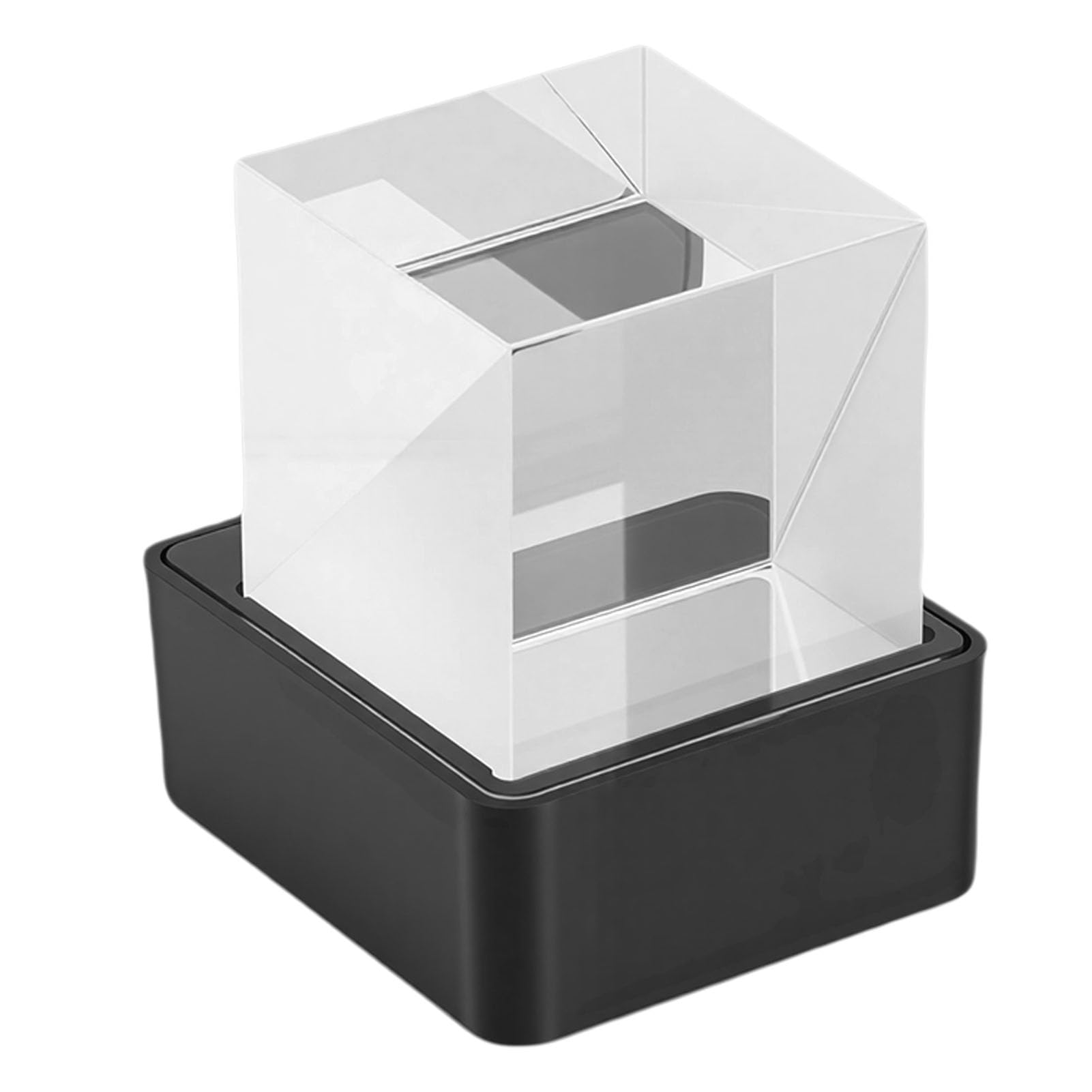 Mini WiFi Weather Clock, WiFi Holographic Crystals 3D Photo Display, GIF Animations Hologram Cube Display Electronic Album Player for Desktop Decor USB Powered (Black)