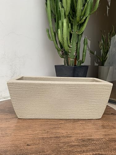 Vaso Jardineira Para Planta Floreira Jardim 40cm De Polietileno Bege