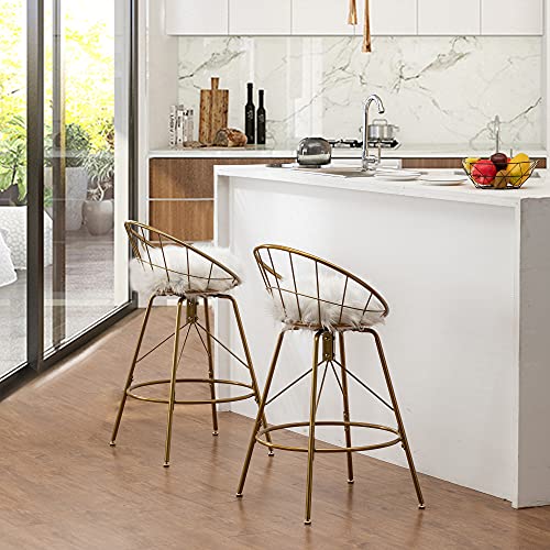 Awonde-26-Swivel-Bar-Stools-with-Backs-Set-of-2-White-Fur-Upholstered-Counter-Height-Stools-Gold-Bar-Chairs-with-Metal-Legs