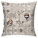 Caso Federa Mappa Steampunk Cuscino Copricuscini Quadrate Federe Decorativi Copricuscini per Divano, Soggiorno, Letto, 45X45Cm