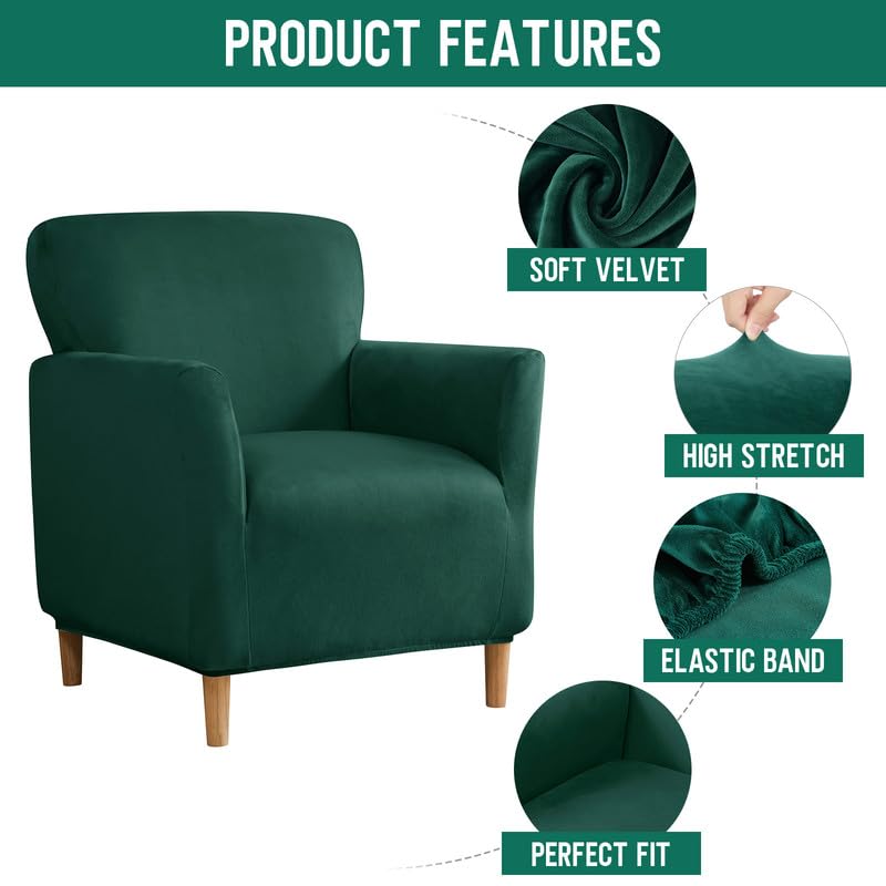 Mingfuxin Velvet Armchair Sofa Covers, Stretch Banquet Tub Chair Covers Slipcovers - Image 2