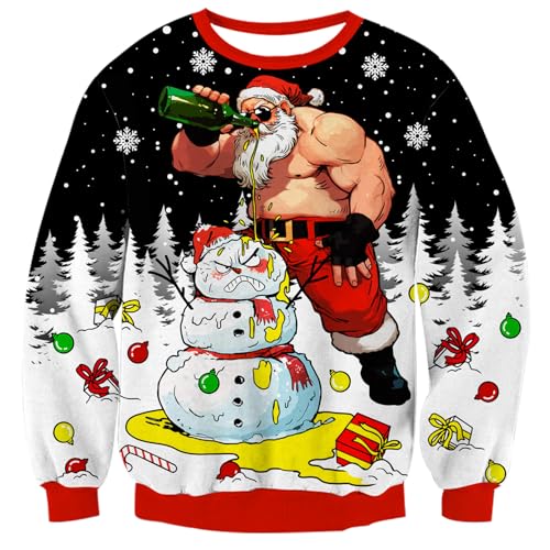 Fanient Damen Weihnachtspullover Herren Lustig Gedruckt Schneemann...