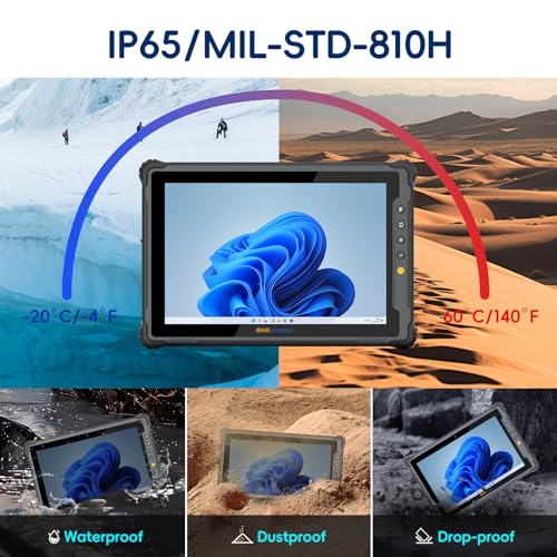 Image of Rugged Tablet with Barcode Scanner M10J, 10.1 inch Windows 11 Pro Enterprise Tablet w /Honeywell N4680 Scan Engine, 1D /2D QR Inventory Scanner, 8GB+128GB Industrial Work PC for WMS, Retail