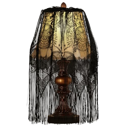 Halloween Decor Lamp Shade, 20 X 60 Inch Large Spider Web Lampshade, Black Lace Cover for Indoor and Outdoor Table Decorations