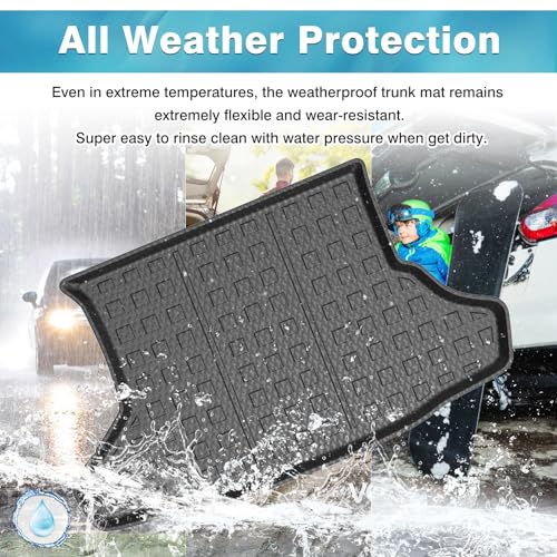 Image of Mixsuper Custom Fit Cargo Liner for 2010-2011 Toyota Prius Base, 2012-2015 Toyota Prius Two /Three /Four /Five, All Weather Rear Cargo Trunk Mat Black